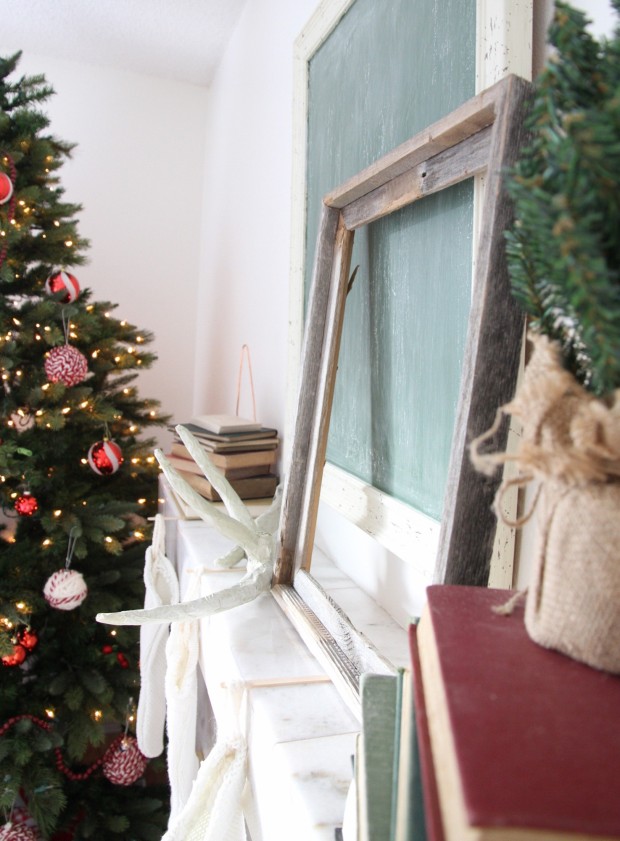 DIY Chalkboard and Easy Mantel Styling