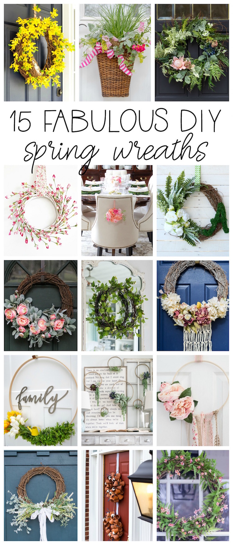 15 fabulous DIY spring wreaths poster.