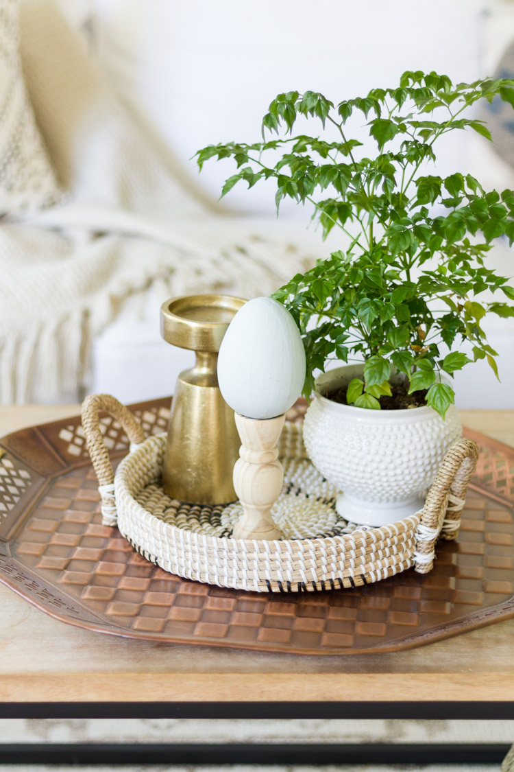 DIY Easter Pedestal and How to Decorate Your Coffee Table 