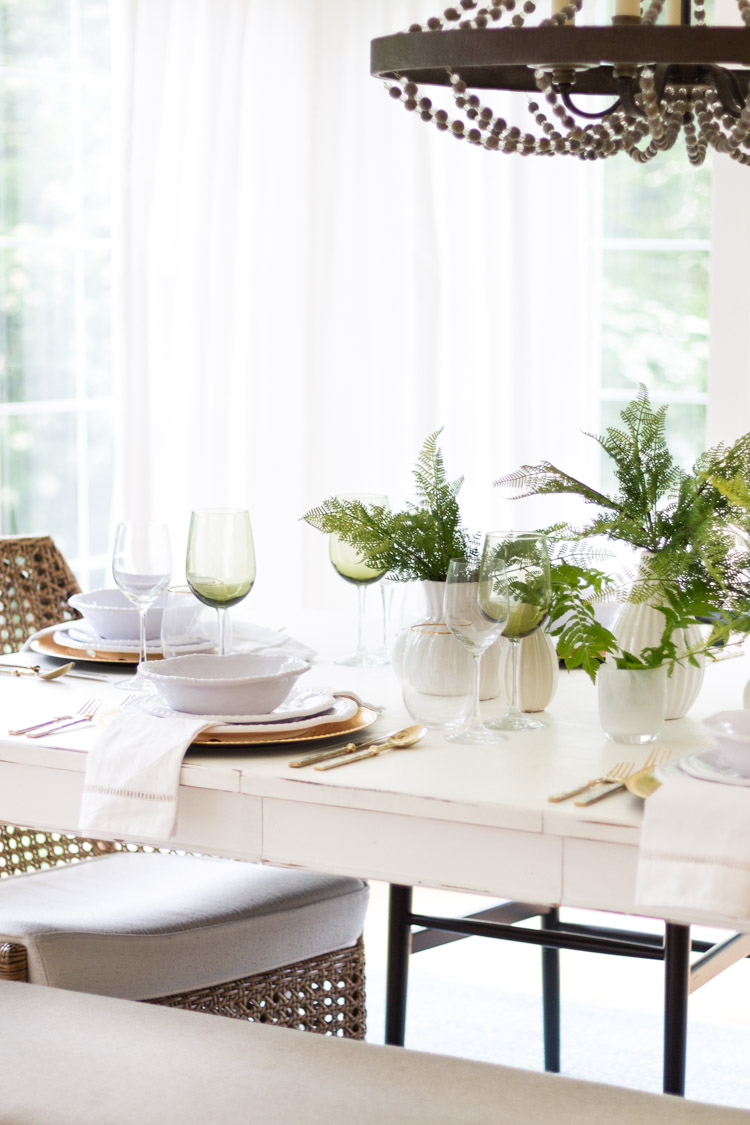 Styled + Set, A Gold and Green Tablescape for Summer