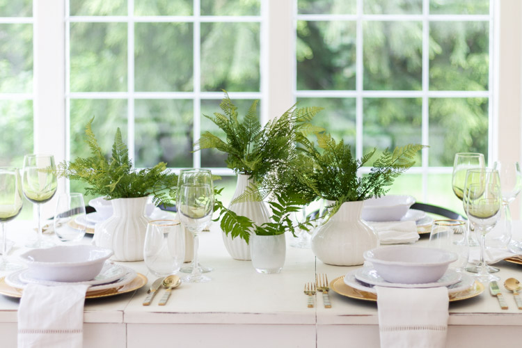 Styled + Set, A Gold and Green Tablescape for Summer