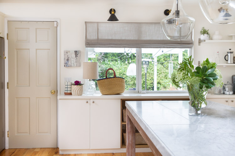 Door in kitchen.