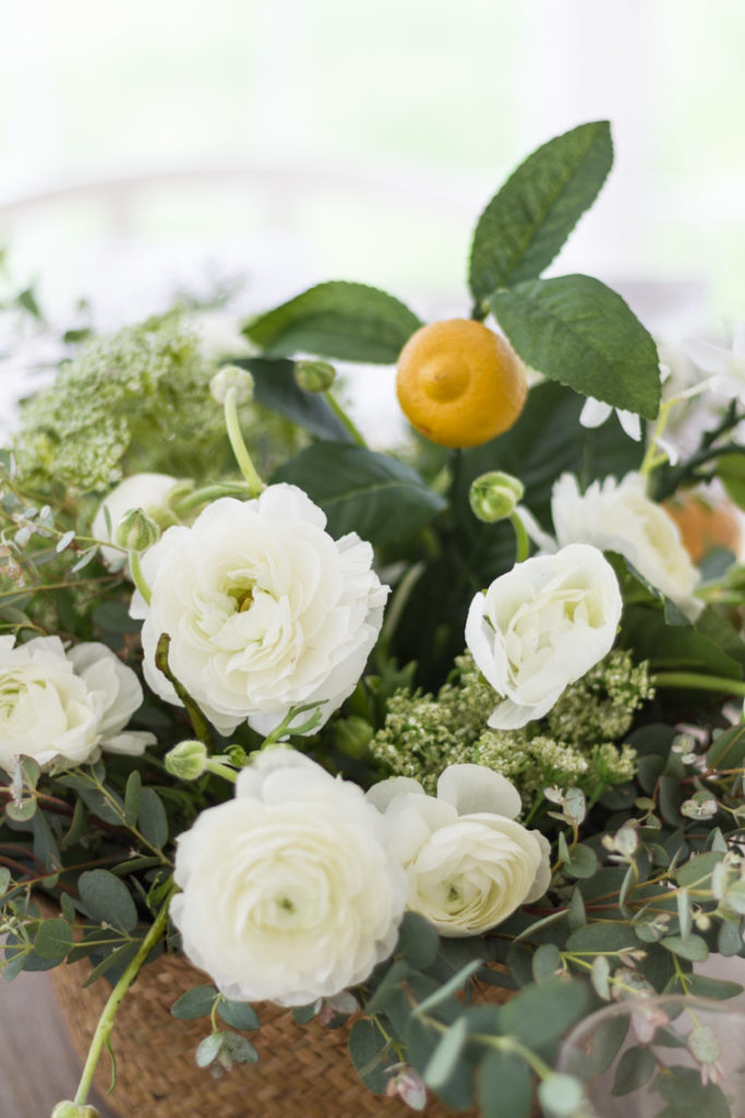 A Mother's Day Table with Ranunculus and lemons
