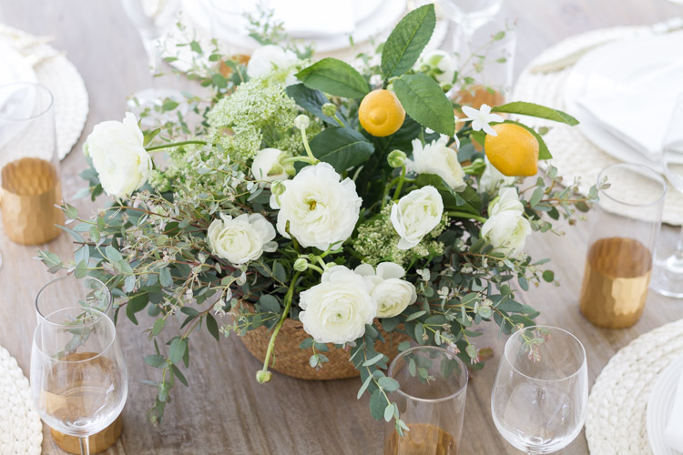 A mother's day tablescape with and lemons