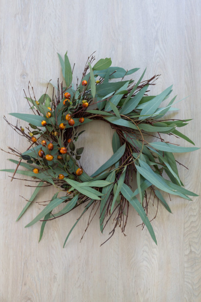 DIY Eucalyptus and Berry Fall Wreath 