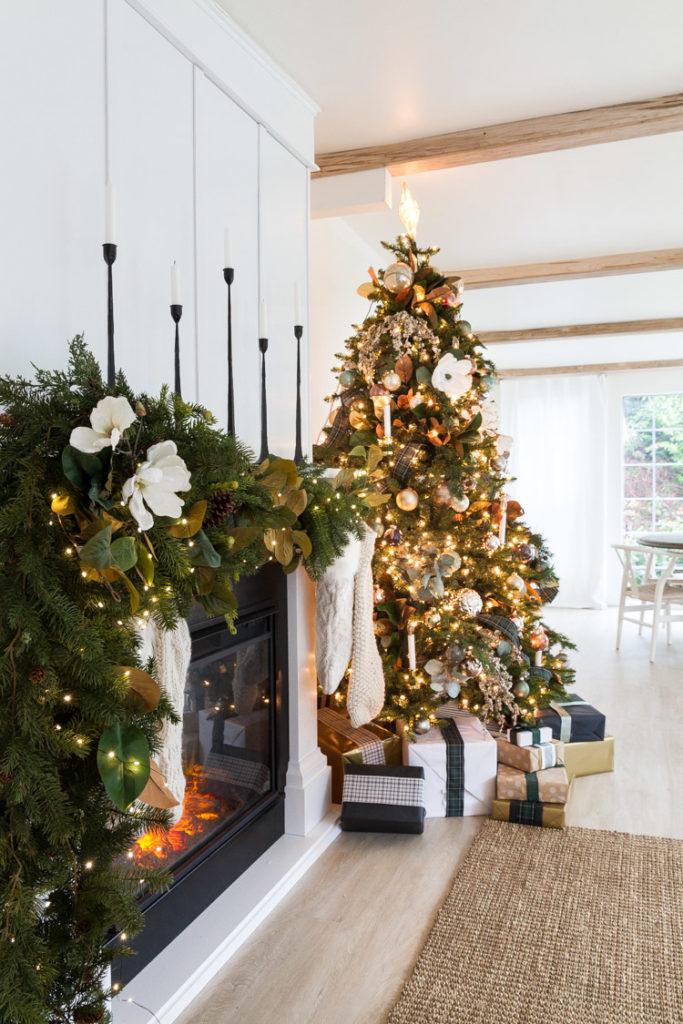 A Classic and Elegant  Christmas Family Room