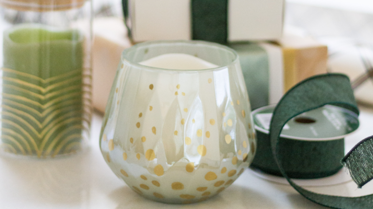 DIY Gift – Gold Detailed Candle Votive