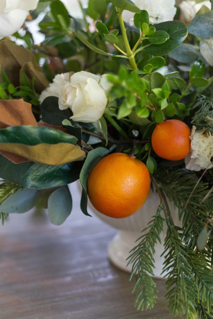 Holiday Centerpiece with Oranges and Evergreens 19