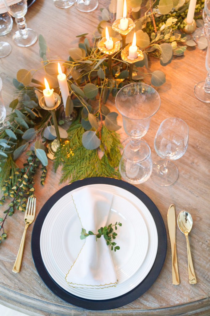 Candlelit Christmas Table Setting