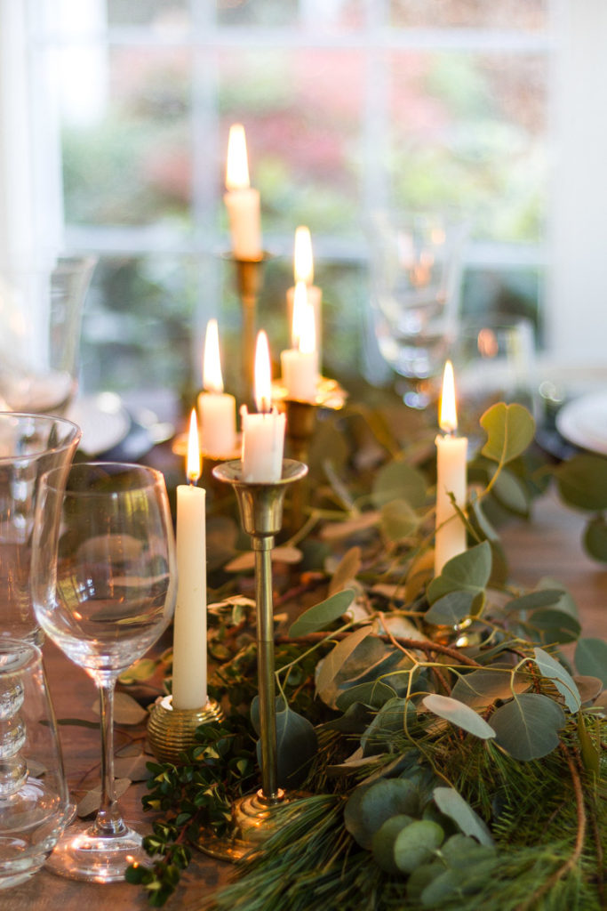 Candlelit Christmas Table Setting