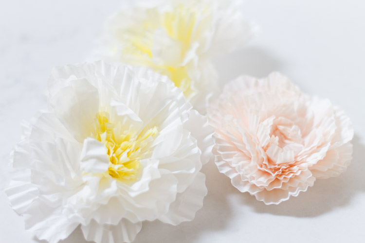 Paper Flower Bouquet With Cupcake Liner Accordian Folded Flowers