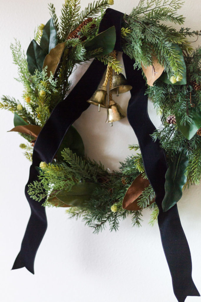 DIY Holiday Wreath - Multi-Greenery With Bells