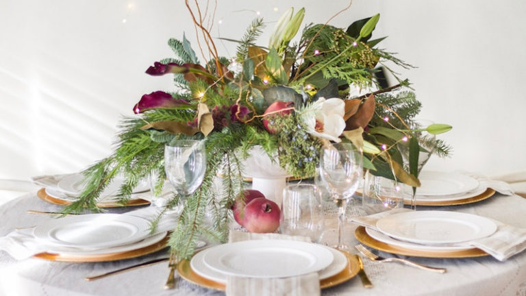 Elegant Christmas Entertaining, An Evergreen Arrangement Tablescape