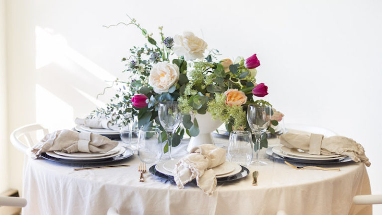 Valentine’s Day Tablescape with Tulips and Roses