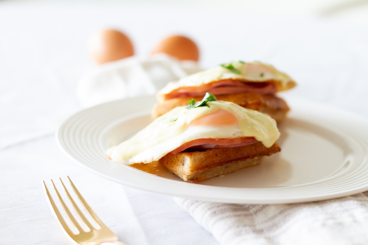 Marmite eggs benedict with waffles recipe