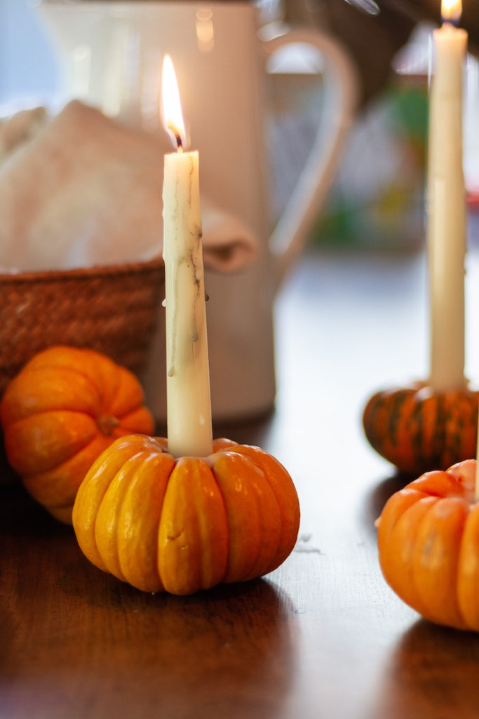 DIY Pumpkin Candle Holders
