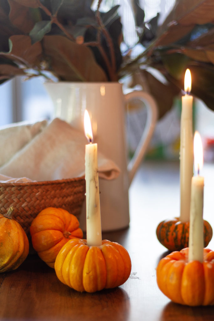 DIY Pumpkin Candle Holders
