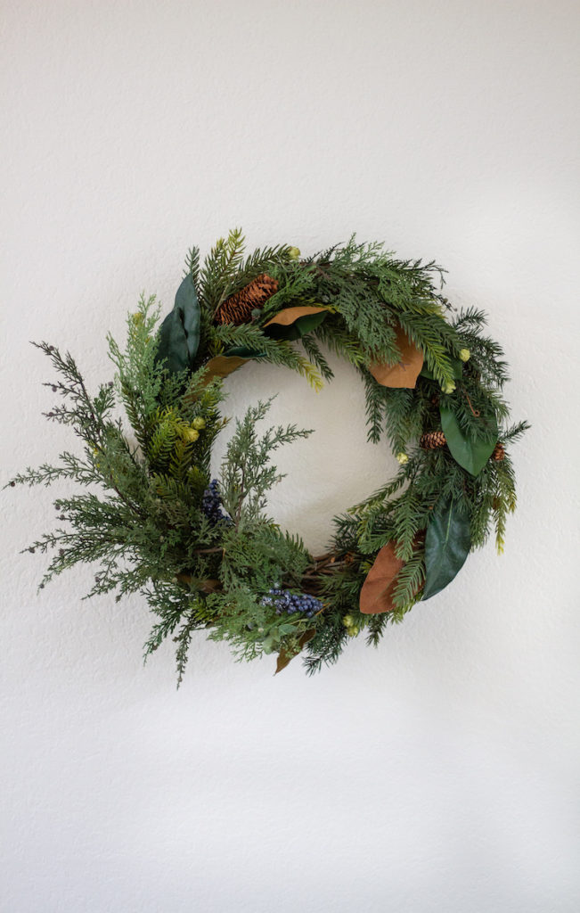 DIY Asymmetrical Christmas Wreath