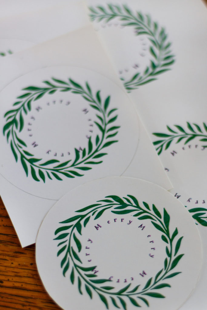 Christmas Wreath Printable Gift Tags Stickers