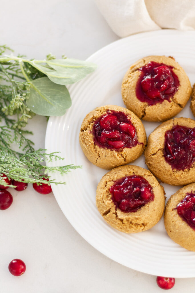 Gluten and Dairy Free Cranberry Thumbprint Cookies