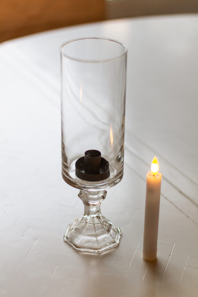 DIY Glass Hurricane Candleholder And Other Budget Friendly Christmas Mantel Ideas