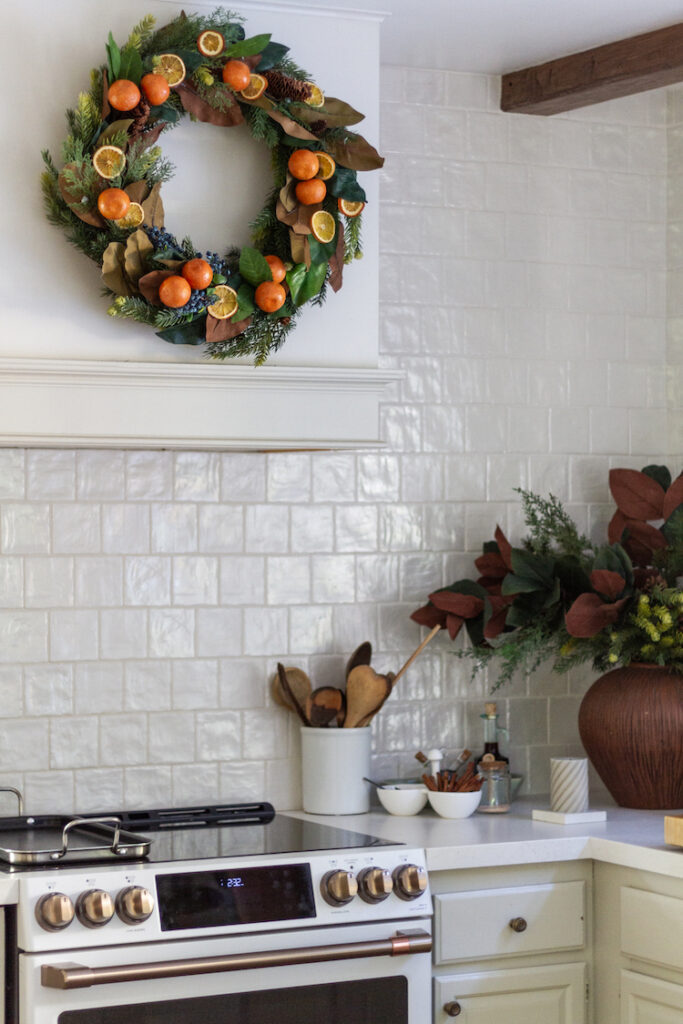 DIY Orange and Magnolia Leaf Wreath