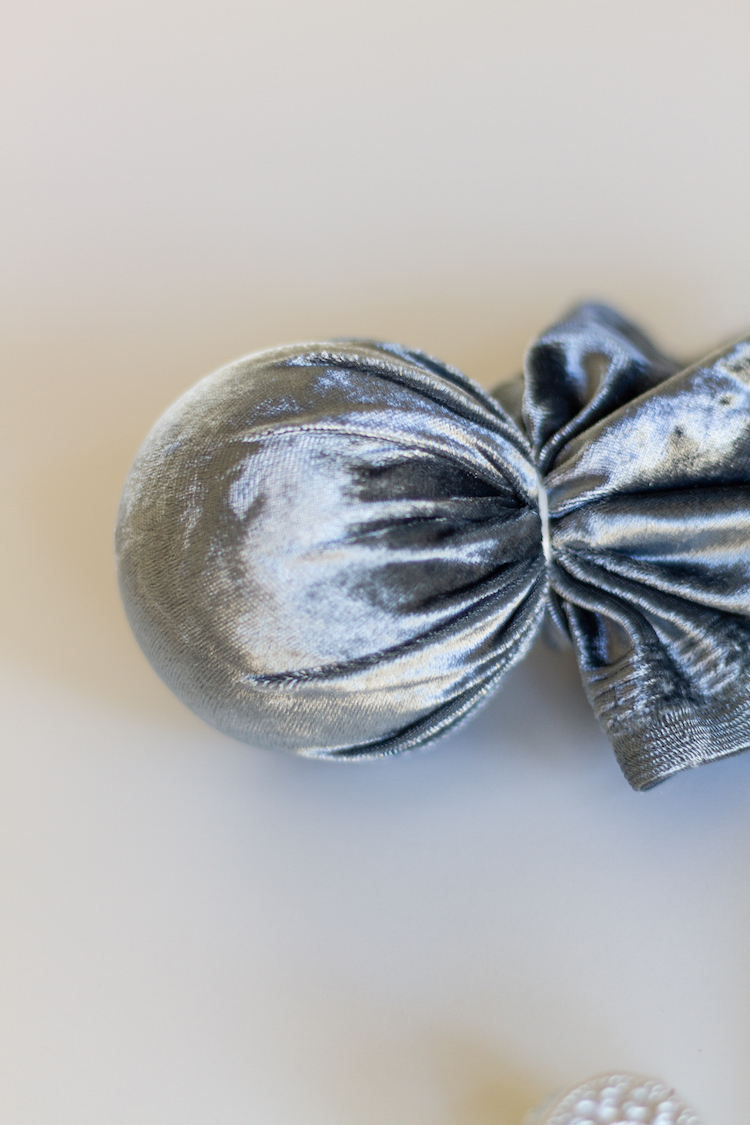 DIY Velvet Covered Christmas Ornaments - zevy joy