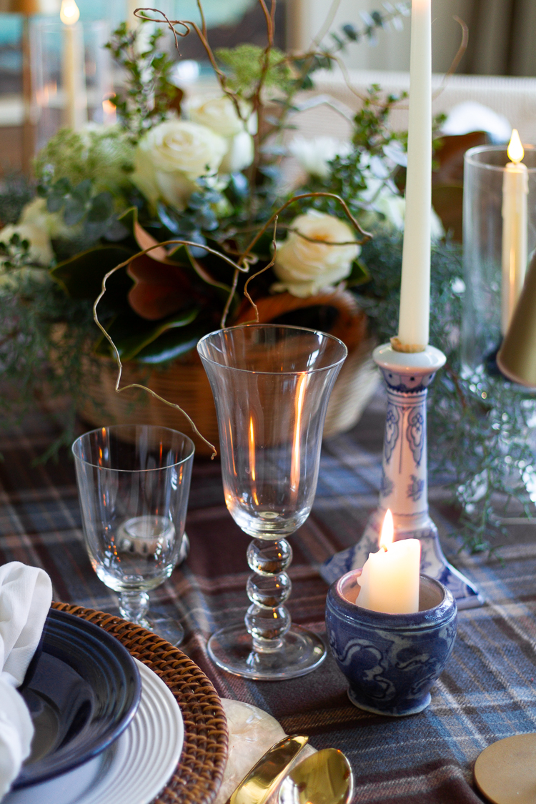 Elegant and Rustic Holiday Table Setting